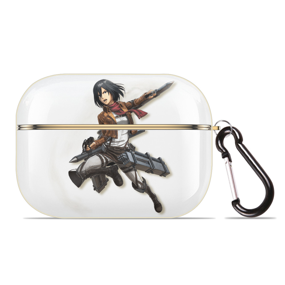 （画像用） 進撃の巨人 ミカサ·アッカーマン Attack on Titan Mikasa Ackerman 【AirPods Pro用】ハードシェル保護ケース｜耐衝撃・防指紋・カラビナ付き商品仕様