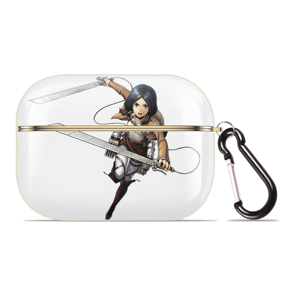 （画像用） 進撃の巨人 ミカサ·アッカーマン Attack on Titan Mikasa Ackerman 【AirPods Pro用】ハードシェル保護ケース｜耐衝撃・防指紋・カラビナ付き商品仕様