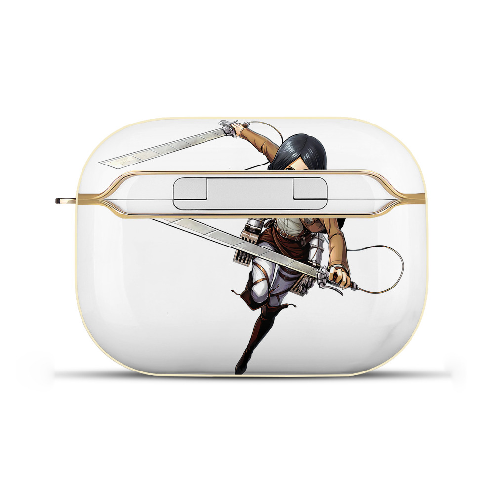 （画像用） 進撃の巨人 ミカサ·アッカーマン Attack on Titan Mikasa Ackerman 【AirPods Pro用】ハードシェル保護ケース｜耐衝撃・防指紋・カラビナ付き商品仕様