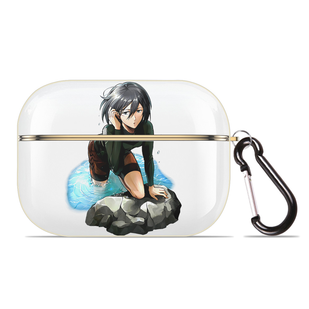 （画像用） 進撃の巨人 ミカサ·アッカーマン Attack on Titan Mikasa Ackerman 【AirPods Pro用】ハードシェル保護ケース｜耐衝撃・防指紋・カラビナ付き商品仕様