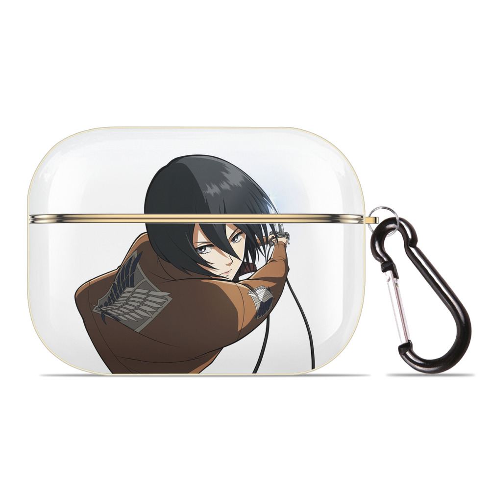 （画像用） 進撃の巨人 ミカサ·アッカーマン Attack on Titan Mikasa Ackerman 【AirPods Pro用】ハードシェル保護ケース｜耐衝撃・防指紋・カラビナ付き商品仕様