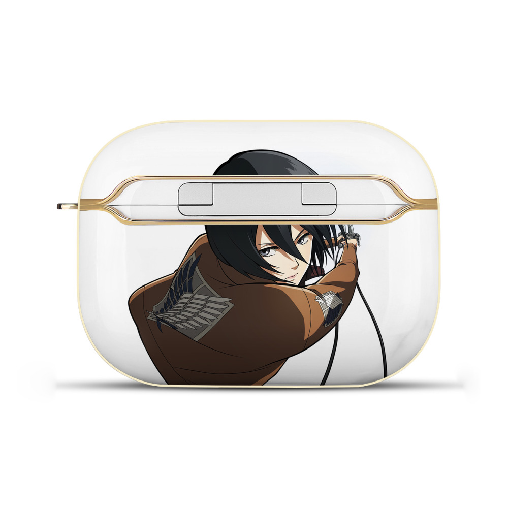 （画像用） 進撃の巨人 ミカサ·アッカーマン Attack on Titan Mikasa Ackerman 【AirPods Pro用】ハードシェル保護ケース｜耐衝撃・防指紋・カラビナ付き商品仕様