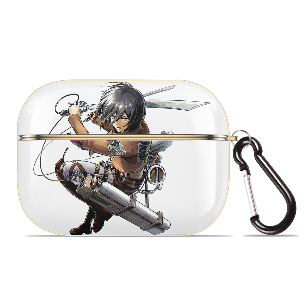 （画像用） 進撃の巨人 ミカサ·アッカーマン Attack on Titan Mikasa Ackerman 【AirPods Pro用】ハードシェル保護ケース｜耐衝撃・防指紋・カラビナ付き商品仕様