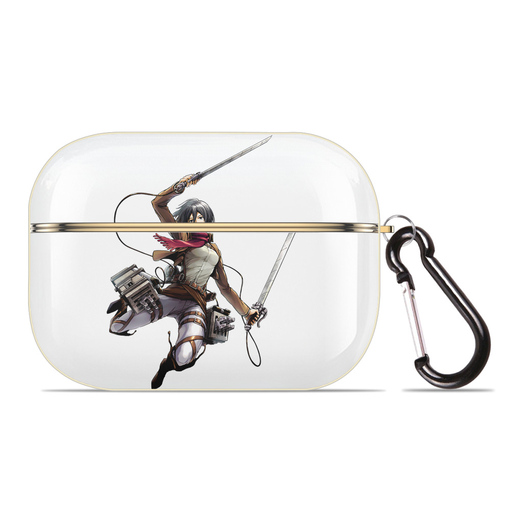 （画像用） 進撃の巨人 ミカサ·アッカーマン Attack on Titan Mikasa Ackerman 【AirPods Pro用】ハードシェル保護ケース｜耐衝撃・防指紋・カラビナ付き商品仕様