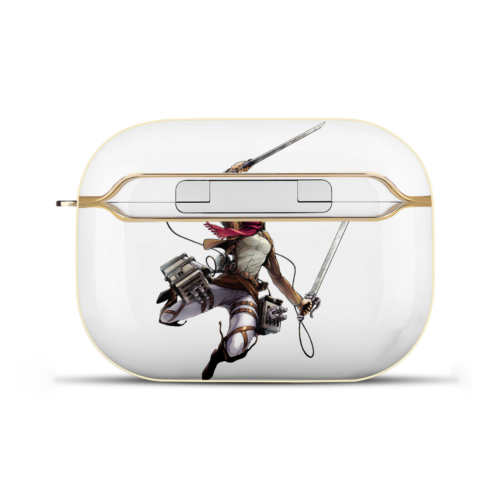 （画像用） 進撃の巨人 ミカサ·アッカーマン Attack on Titan Mikasa Ackerman 【AirPods Pro用】ハードシェル保護ケース｜耐衝撃・防指紋・カラビナ付き商品仕様
