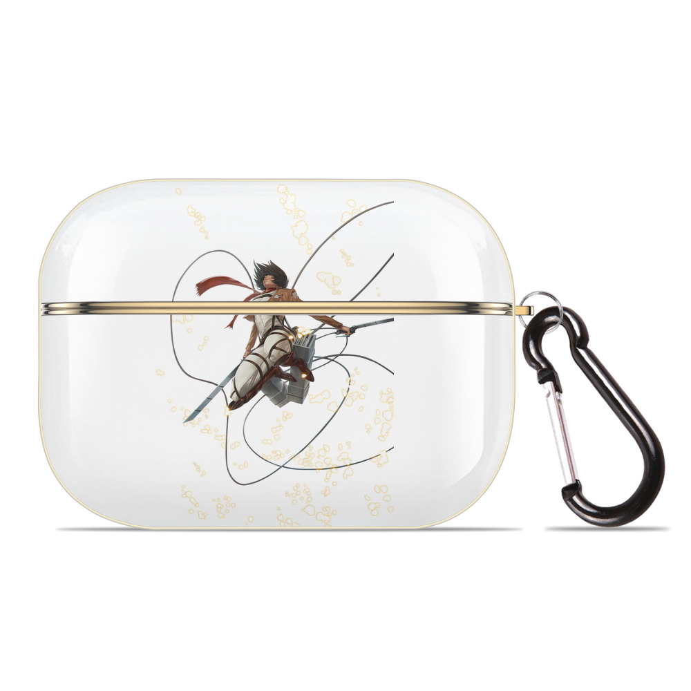 （画像用） 進撃の巨人 ミカサ·アッカーマン Attack on Titan Mikasa Ackerman 【AirPods Pro用】ハードシェル保護ケース｜耐衝撃・防指紋・カラビナ付き商品仕様