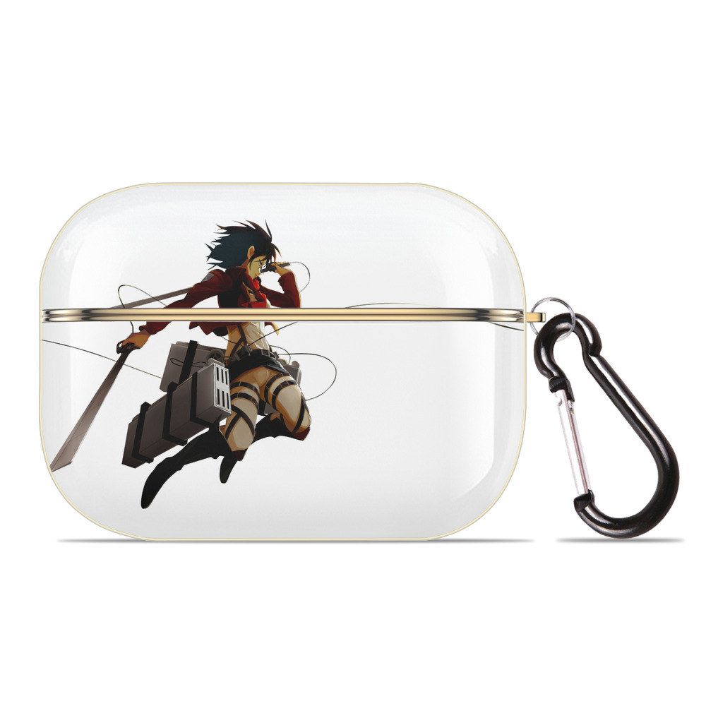 （画像用） 進撃の巨人 ミカサ·アッカーマン Attack on Titan Mikasa Ackerman 【AirPods Pro用】ハードシェル保護ケース｜耐衝撃・防指紋・カラビナ付き商品仕様