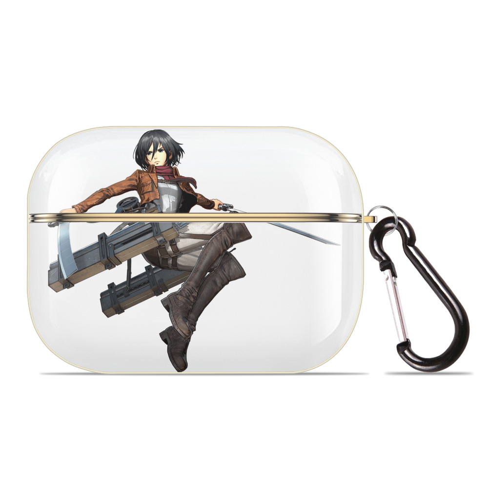 （画像用） 進撃の巨人 ミカサ·アッカーマン Attack on Titan Mikasa Ackerman 【AirPods Pro用】ハードシェル保護ケース｜耐衝撃・防指紋・カラビナ付き商品仕様