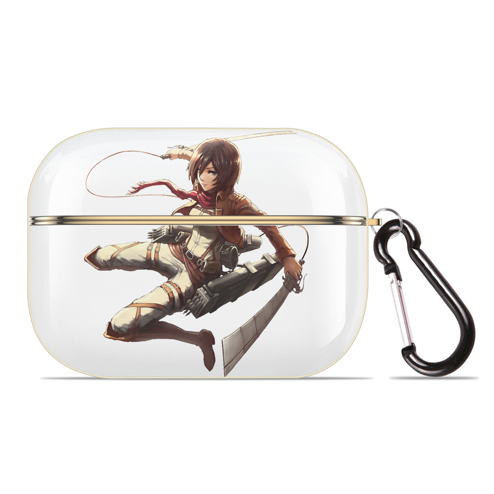 （画像用） 進撃の巨人 ミカサ·アッカーマン Attack on Titan Mikasa Ackerman 【AirPods Pro用】ハードシェル保護ケース｜耐衝撃・防指紋・カラビナ付き商品仕様
