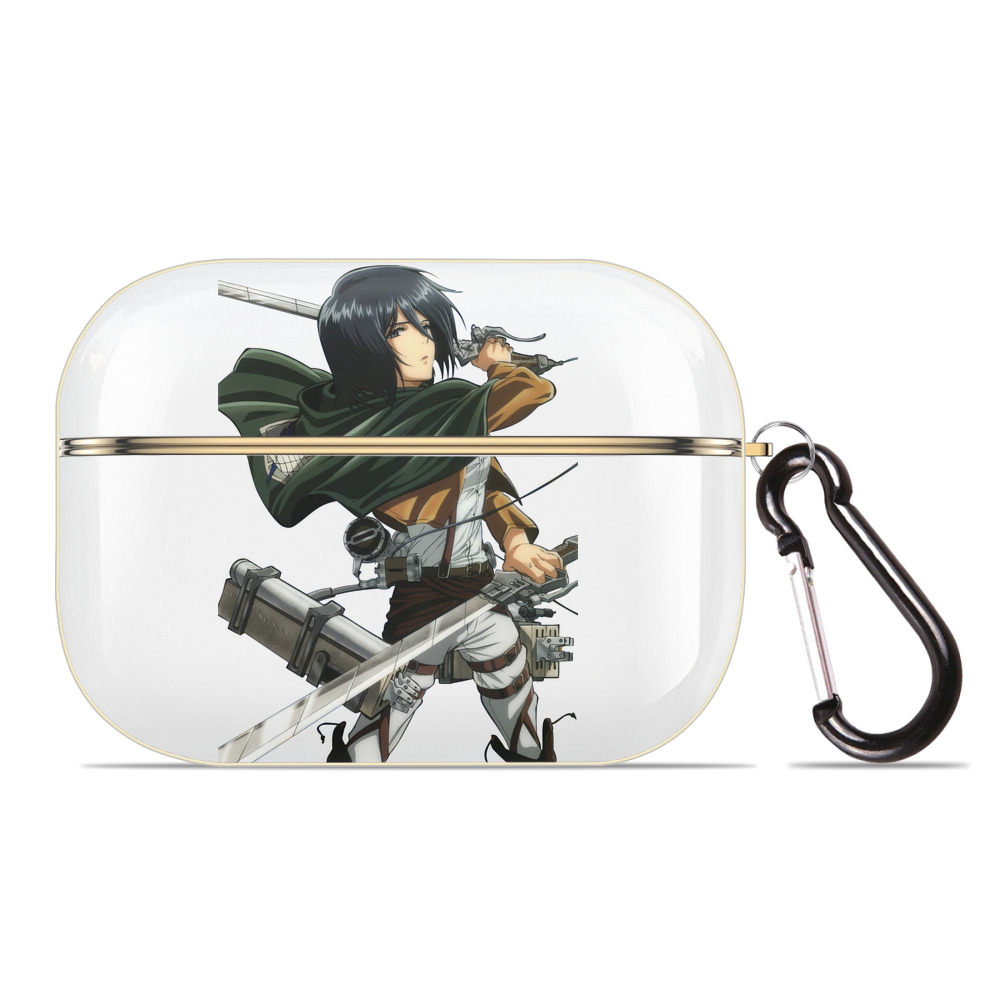 （画像用） 進撃の巨人 ミカサ·アッカーマン Attack on Titan Mikasa Ackerman 【AirPods Pro用】ハードシェル保護ケース｜耐衝撃・防指紋・カラビナ付き商品仕様