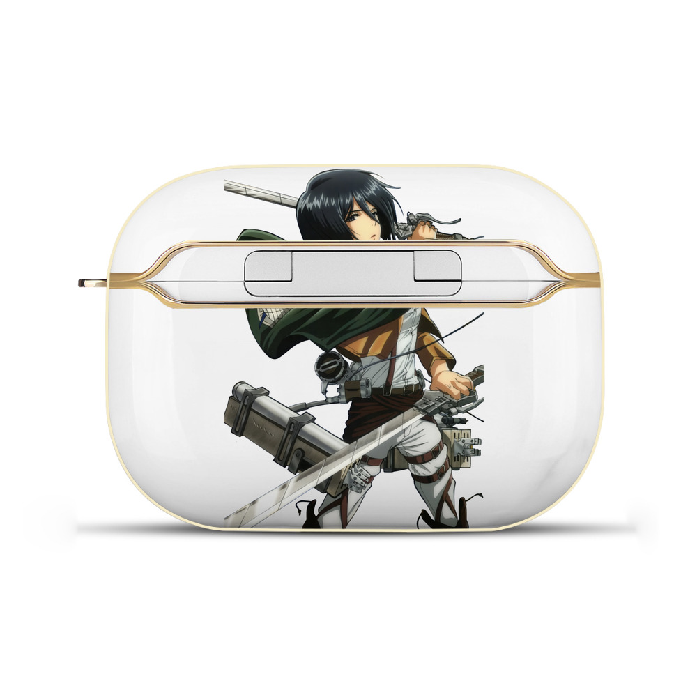 （画像用） 進撃の巨人 ミカサ·アッカーマン Attack on Titan Mikasa Ackerman 【AirPods Pro用】ハードシェル保護ケース｜耐衝撃・防指紋・カラビナ付き商品仕様