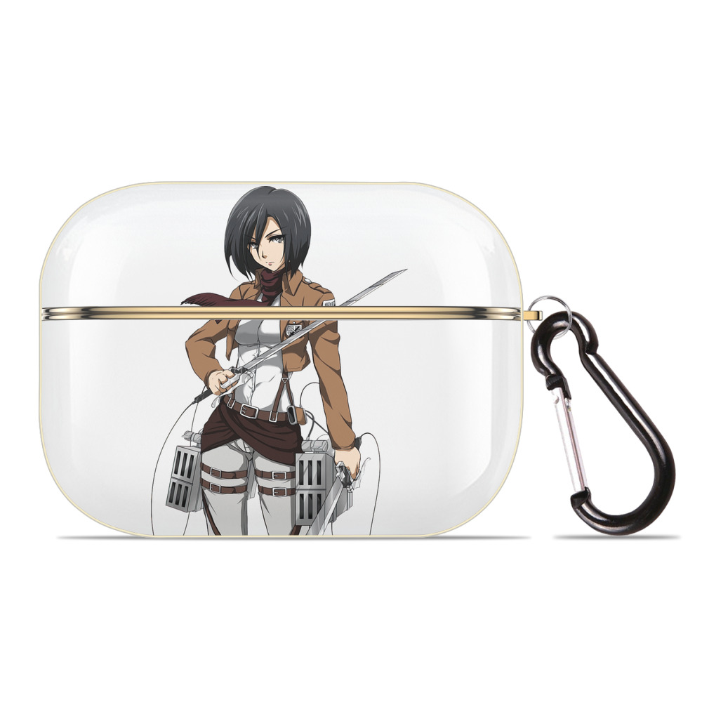（画像用） 進撃の巨人 ミカサ·アッカーマン Attack on Titan Mikasa Ackerman 【AirPods Pro用】ハードシェル保護ケース｜耐衝撃・防指紋・カラビナ付き商品仕様