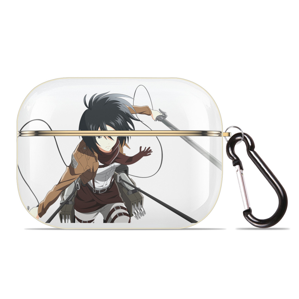 （画像用） 進撃の巨人 ミカサ·アッカーマン Attack on Titan Mikasa Ackerman 【AirPods Pro用】ハードシェル保護ケース｜耐衝撃・防指紋・カラビナ付き商品仕様