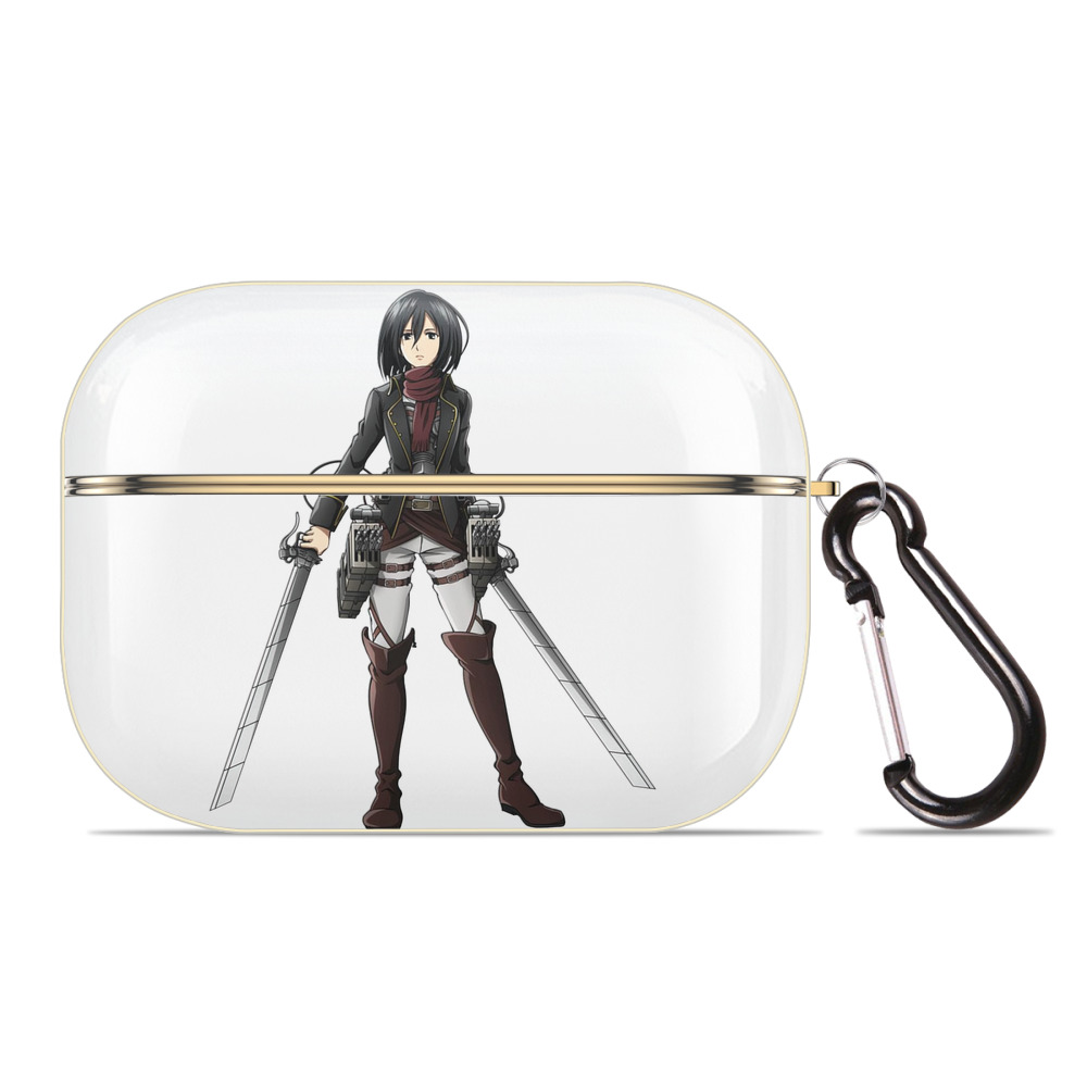 （画像用） 進撃の巨人 ミカサ·アッカーマン Attack on Titan Mikasa Ackerman 【AirPods Pro用】ハードシェル保護ケース｜耐衝撃・防指紋・カラビナ付き商品仕様