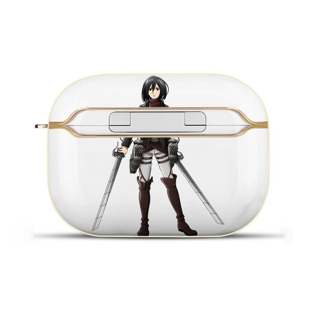 （画像用） 進撃の巨人 ミカサ·アッカーマン Attack on Titan Mikasa Ackerman 【AirPods Pro用】ハードシェル保護ケース｜耐衝撃・防指紋・カラビナ付き商品仕様