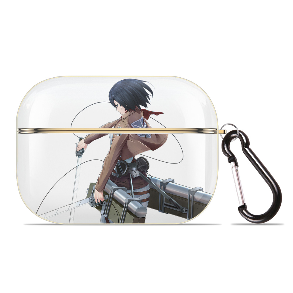 （画像用） 進撃の巨人 ミカサ·アッカーマン Attack on Titan Mikasa Ackerman 【AirPods Pro用】ハードシェル保護ケース｜耐衝撃・防指紋・カラビナ付き商品仕様