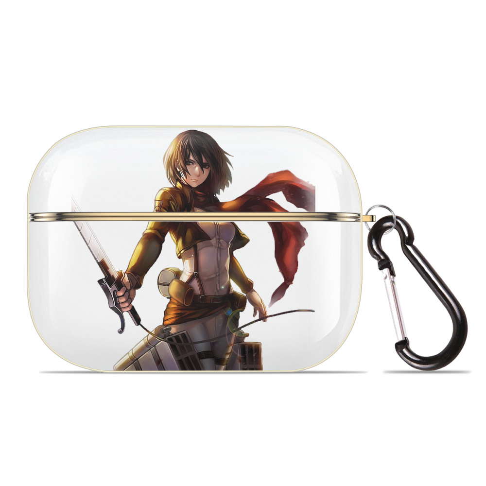 （画像用） 進撃の巨人 ミカサ·アッカーマン Attack on Titan Mikasa Ackerman 【AirPods Pro用】ハードシェル保護ケース｜耐衝撃・防指紋・カラビナ付き商品仕様