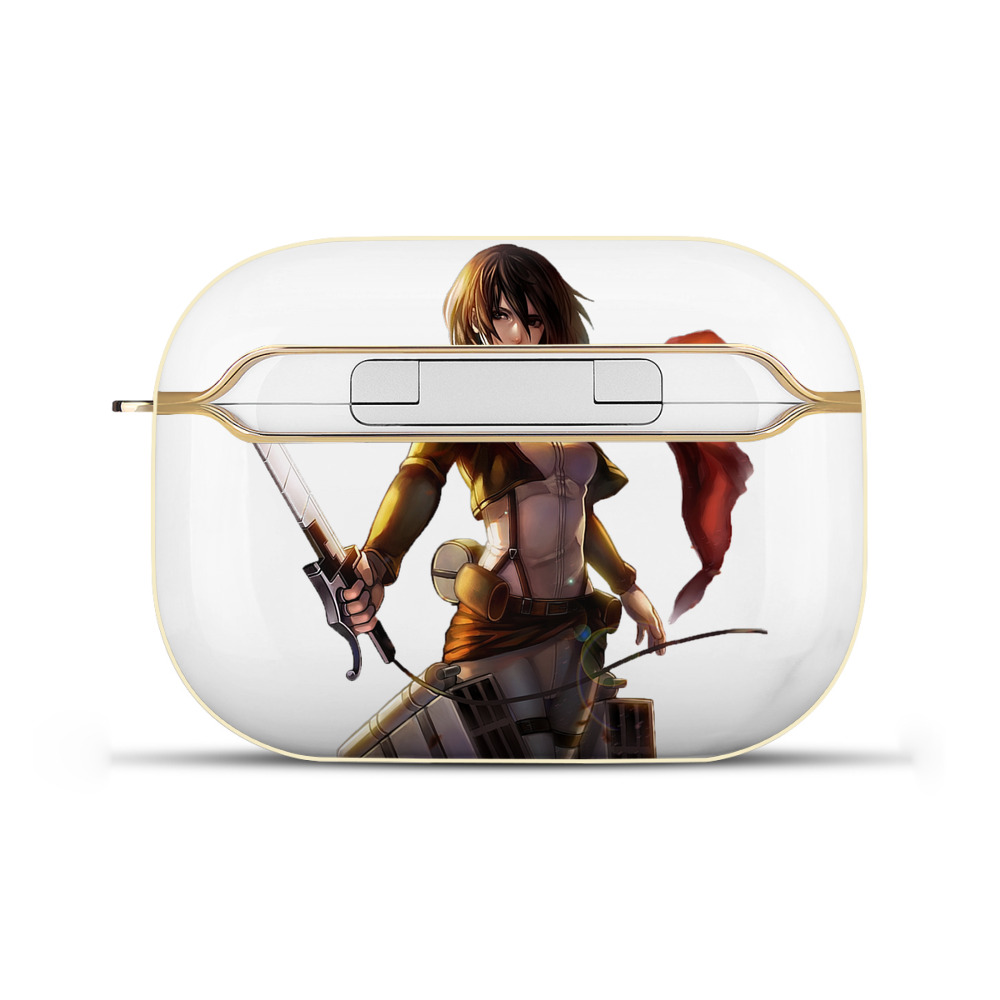 （画像用） 進撃の巨人 ミカサ·アッカーマン Attack on Titan Mikasa Ackerman 【AirPods Pro用】ハードシェル保護ケース｜耐衝撃・防指紋・カラビナ付き商品仕様
