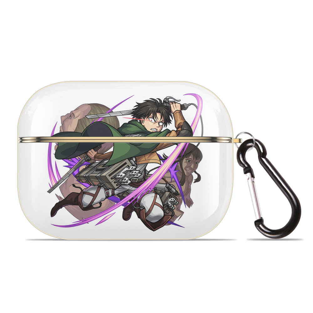 （画像用） 進撃の巨人 リヴァイ·アッカーマン Attack on Titan Levi Ackerman 【AirPods Pro用】ハードシェル保護ケース｜耐衝撃・防指紋・カラビナ付き商品仕様