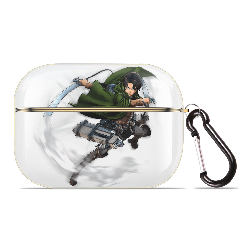 （画像用） 進撃の巨人 リヴァイ·アッカーマン Attack on Titan Levi Ackerman 【AirPods Pro用】ハードシェル保護ケース｜耐衝撃・防指紋・カラビナ付き商品仕様
