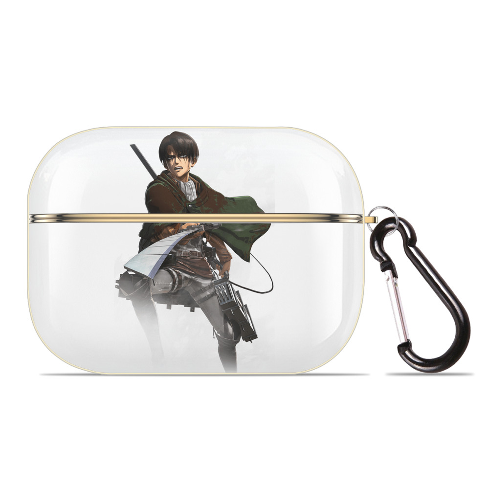 （画像用） 進撃の巨人 リヴァイ·アッカーマン Attack on Titan Levi Ackerman 【AirPods Pro用】ハードシェル保護ケース｜耐衝撃・防指紋・カラビナ付き商品仕様