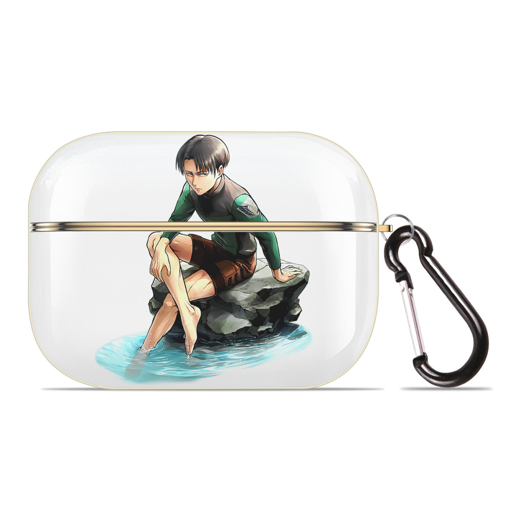 （画像用） 進撃の巨人 リヴァイ·アッカーマン Attack on Titan Levi Ackerman 【AirPods Pro用】ハードシェル保護ケース｜耐衝撃・防指紋・カラビナ付き商品仕様