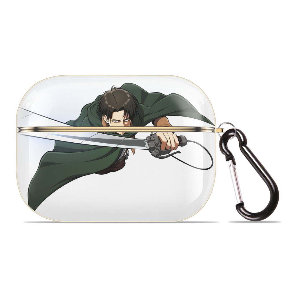 （画像用） 進撃の巨人 リヴァイ·アッカーマン Attack on Titan Levi Ackerman 【AirPods Pro用】ハードシェル保護ケース｜耐衝撃・防指紋・カラビナ付き商品仕様