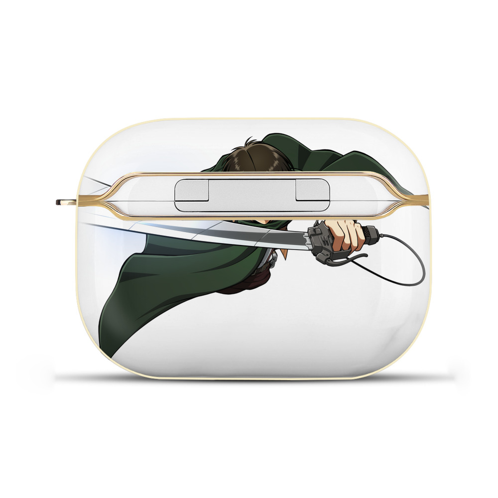 （画像用） 進撃の巨人 リヴァイ·アッカーマン Attack on Titan Levi Ackerman 【AirPods Pro用】ハードシェル保護ケース｜耐衝撃・防指紋・カラビナ付き商品仕様