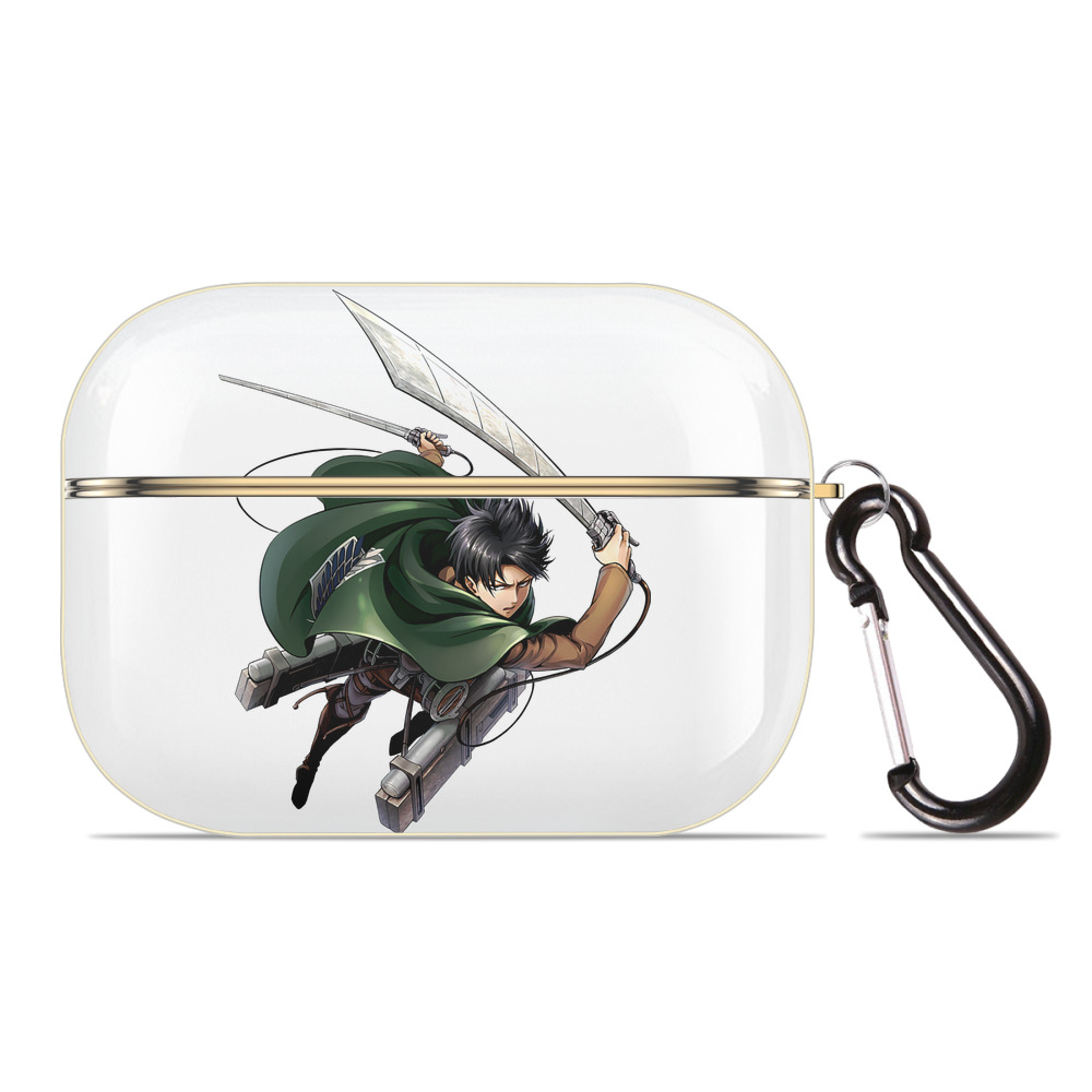 （画像用） 進撃の巨人 リヴァイ·アッカーマン Attack on Titan Levi Ackerman 【AirPods Pro用】ハードシェル保護ケース｜耐衝撃・防指紋・カラビナ付き商品仕様