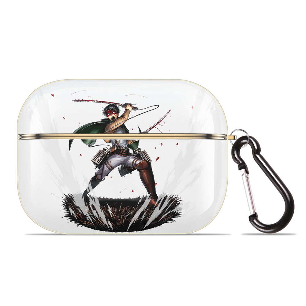 （画像用） 進撃の巨人 リヴァイ·アッカーマン Attack on Titan Levi Ackerman 【AirPods Pro用】ハードシェル保護ケース｜耐衝撃・防指紋・カラビナ付き商品仕様