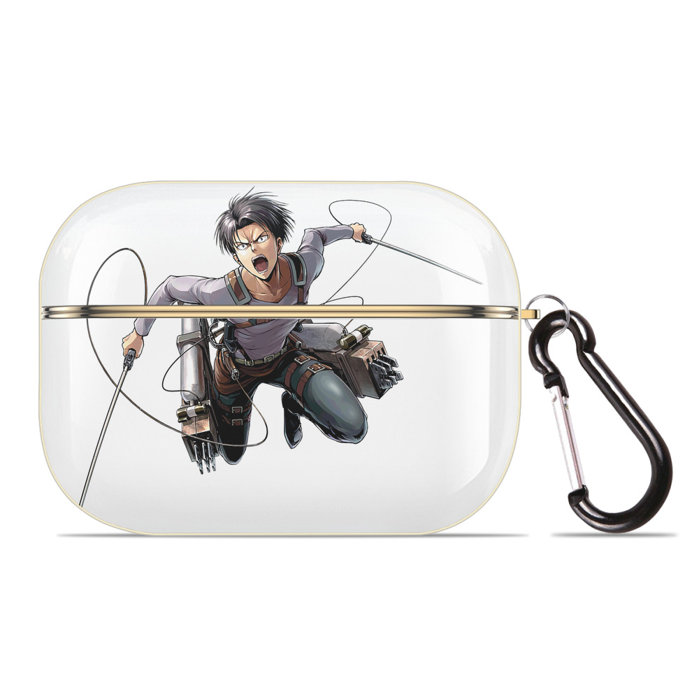 （画像用） 進撃の巨人 リヴァイ·アッカーマン Attack on Titan Levi Ackerman 【AirPods Pro用】ハードシェル保護ケース｜耐衝撃・防指紋・カラビナ付き商品仕様