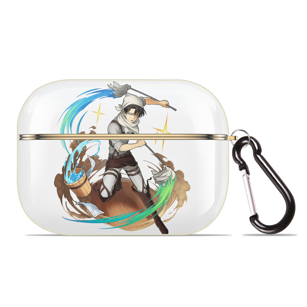 （画像用） 進撃の巨人 リヴァイ·アッカーマン Attack on Titan Levi Ackerman 【AirPods Pro用】ハードシェル保護ケース｜耐衝撃・防指紋・カラビナ付き商品仕様