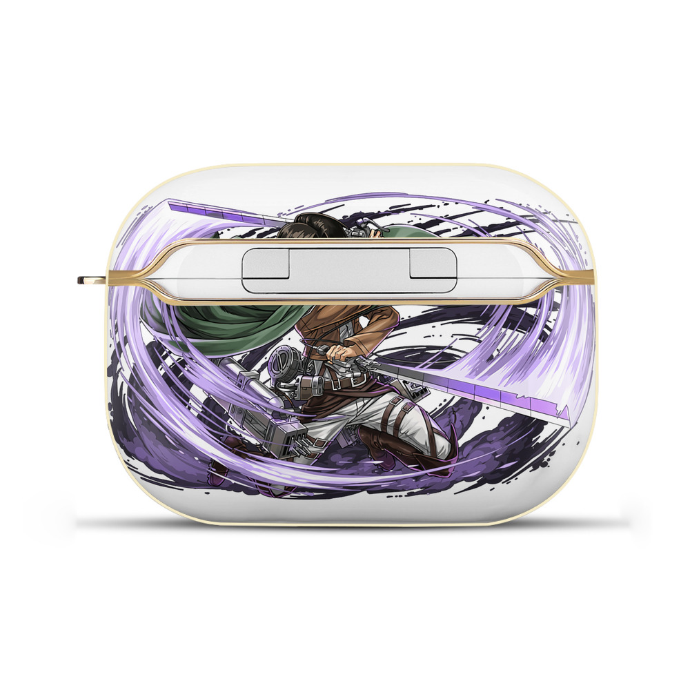 （画像用） 進撃の巨人 リヴァイ·アッカーマン Attack on Titan Levi Ackerman 【AirPods Pro用】ハードシェル保護ケース｜耐衝撃・防指紋・カラビナ付き商品仕様