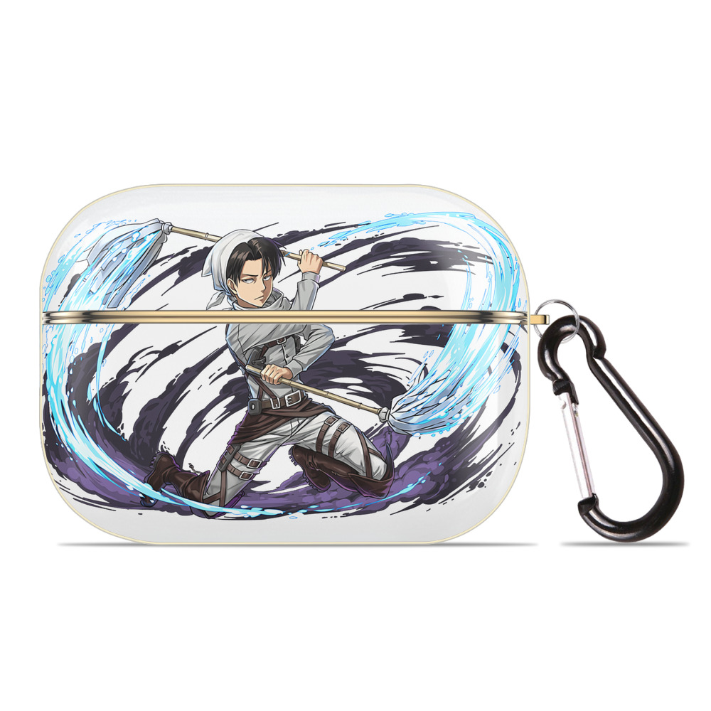 （画像用） 進撃の巨人 リヴァイ·アッカーマン Attack on Titan Levi Ackerman 【AirPods Pro用】ハードシェル保護ケース｜耐衝撃・防指紋・カラビナ付き商品仕様