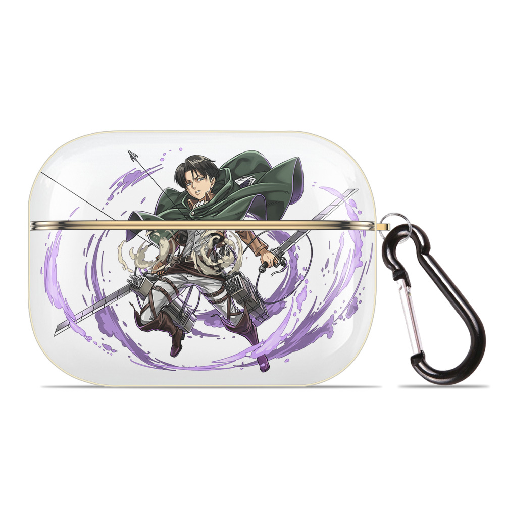 （画像用） 進撃の巨人 リヴァイ·アッカーマン Attack on Titan Levi Ackerman 【AirPods Pro用】ハードシェル保護ケース｜耐衝撃・防指紋・カラビナ付き商品仕様