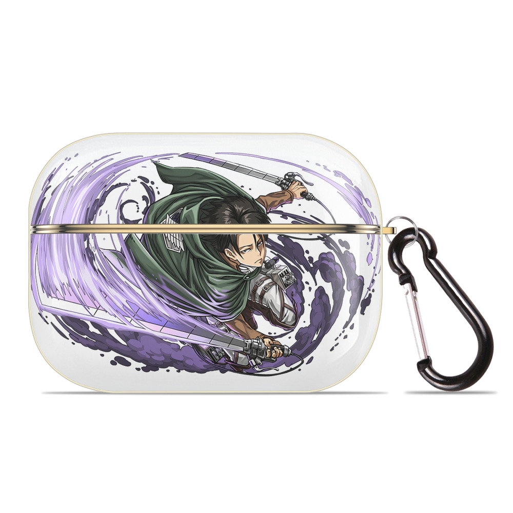 （画像用） 進撃の巨人 リヴァイ·アッカーマン Attack on Titan Levi Ackerman 【AirPods Pro用】ハードシェル保護ケース｜耐衝撃・防指紋・カラビナ付き商品仕様