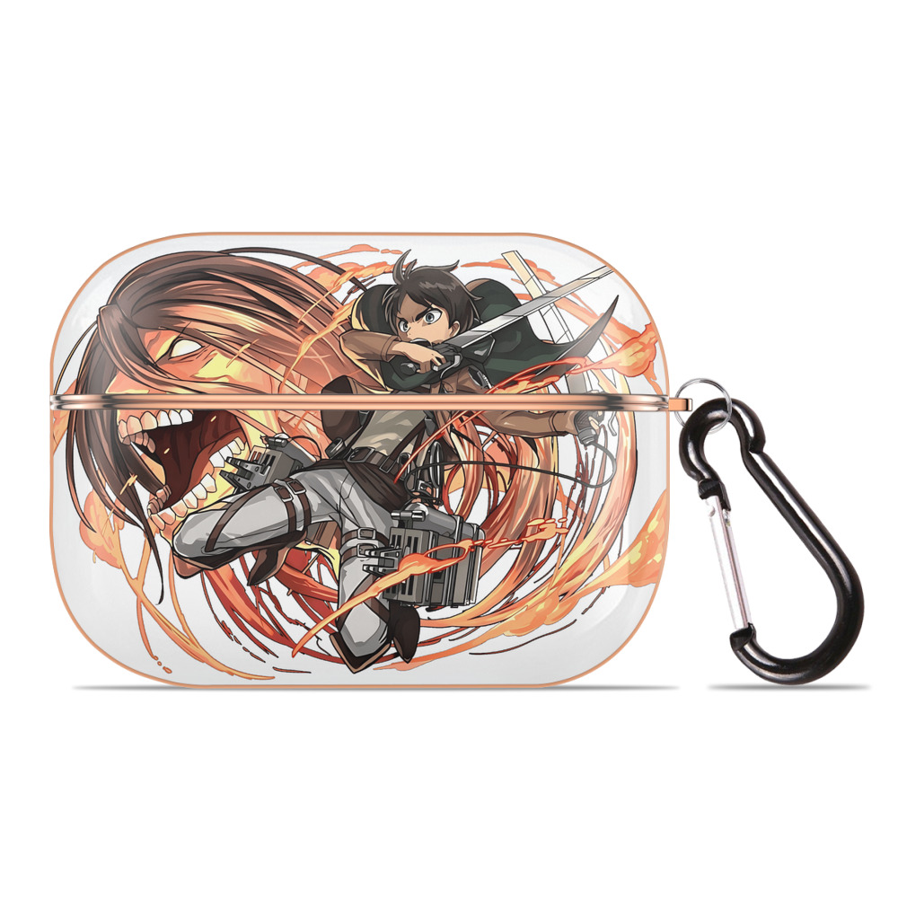 （画像用） 進撃の巨人 エレン･イェーガー Attack on Titan Eren Jäger 【AirPods Pro用】ハードシェル保護ケース｜耐衝撃・防指紋・カラビナ付き商品仕様