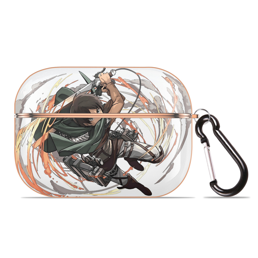 （画像用） 進撃の巨人 エレン･イェーガー Attack on Titan Eren Jäger 【AirPods Pro用】ハードシェル保護ケース｜耐衝撃・防指紋・カラビナ付き商品仕様
