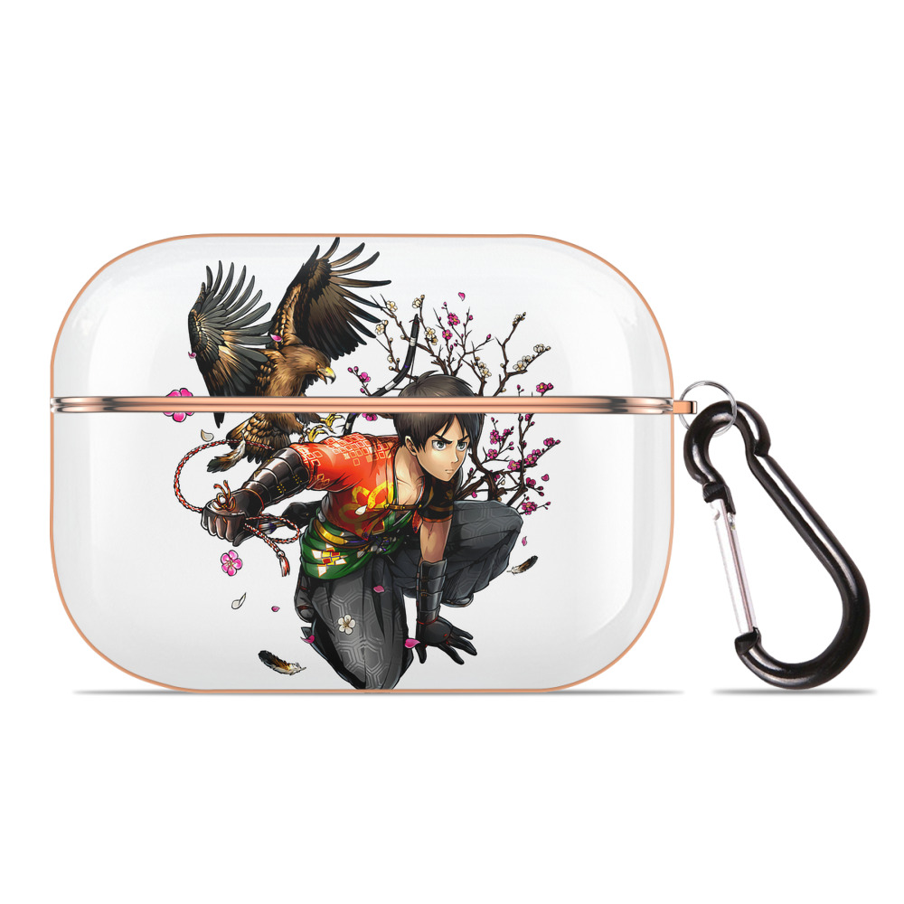 （画像用） 進撃の巨人 エレン･イェーガー Attack on Titan Eren Jäger 【AirPods Pro用】ハードシェル保護ケース｜耐衝撃・防指紋・カラビナ付き商品仕様