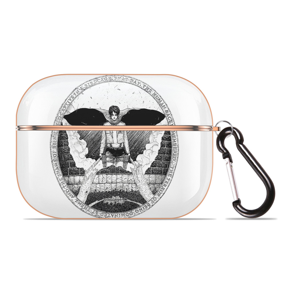 （画像用） 進撃の巨人 エレン･イェーガー Attack on Titan Eren Jäger 【AirPods Pro用】ハードシェル保護ケース｜耐衝撃・防指紋・カラビナ付き商品仕様