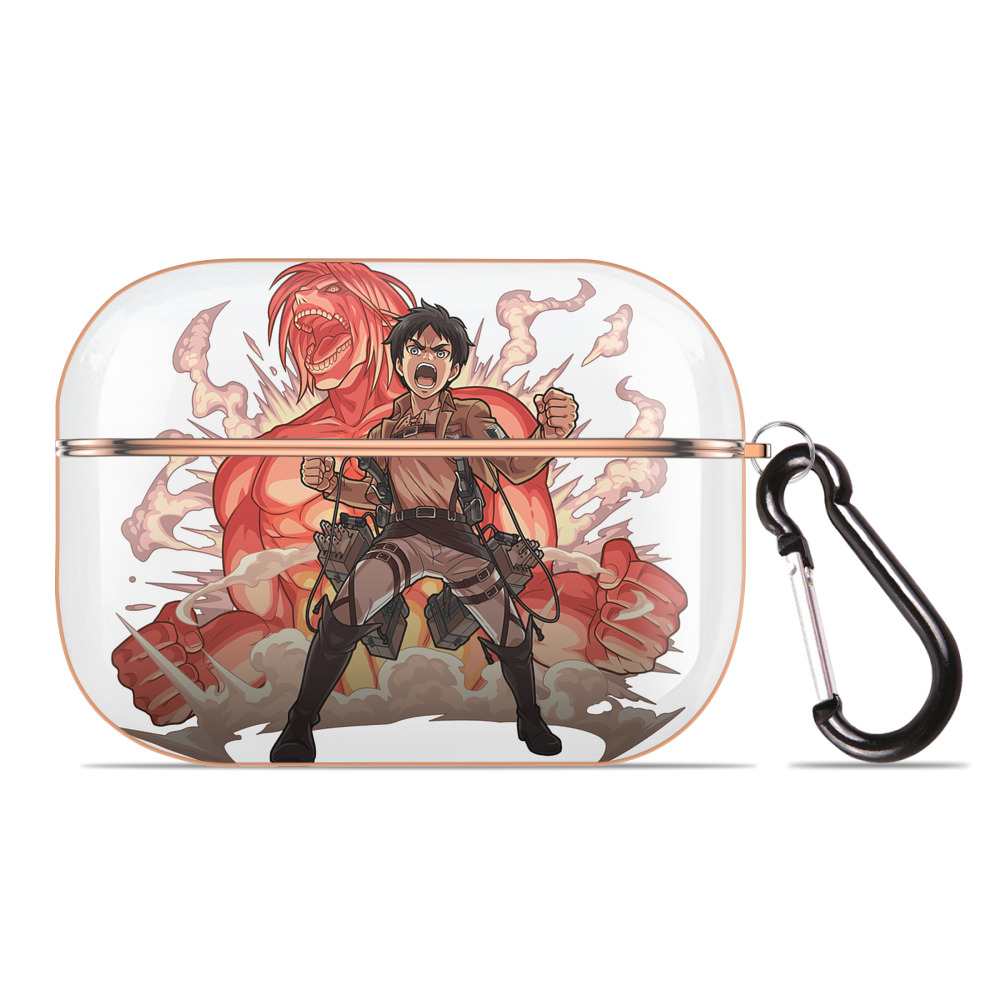 （画像用） 進撃の巨人 エレン･イェーガー Attack on Titan Eren Jäger 【AirPods Pro用】ハードシェル保護ケース｜耐衝撃・防指紋・カラビナ付き商品仕様