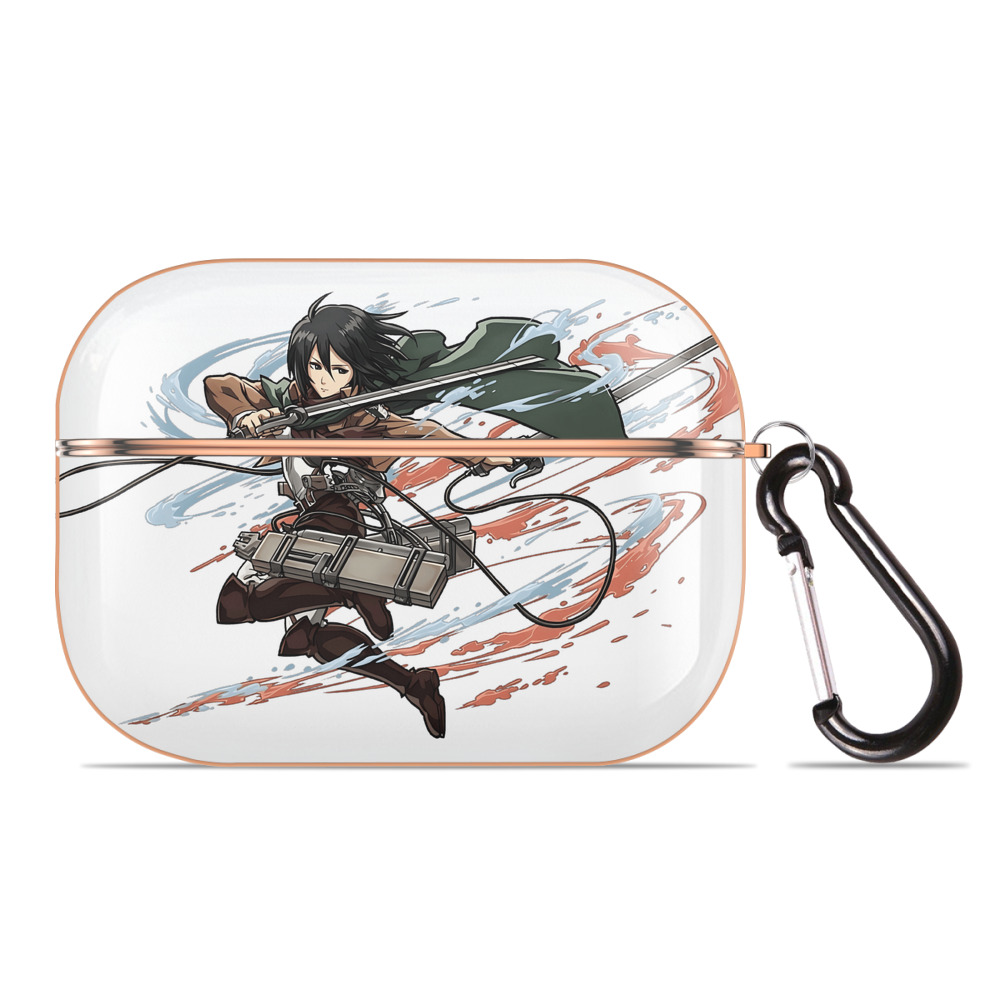 （画像用） 進撃の巨人 ミカサ·アッカーマン Attack on Titan Mikasa Ackerman 【AirPods Pro用】ハードシェル保護ケース｜耐衝撃・防指紋・カラビナ付き商品仕様