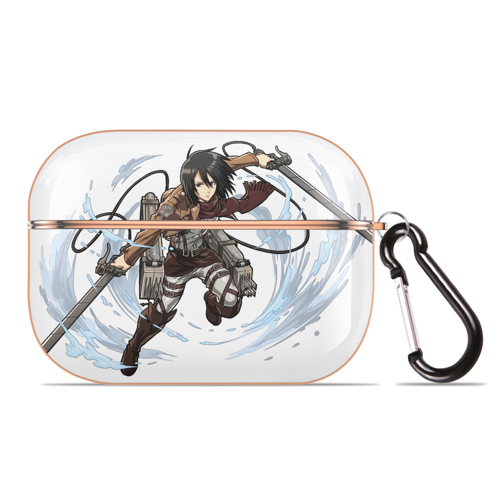 （画像用） 進撃の巨人 ミカサ·アッカーマン Attack on Titan Mikasa Ackerman 【AirPods Pro用】ハードシェル保護ケース｜耐衝撃・防指紋・カラビナ付き商品仕様