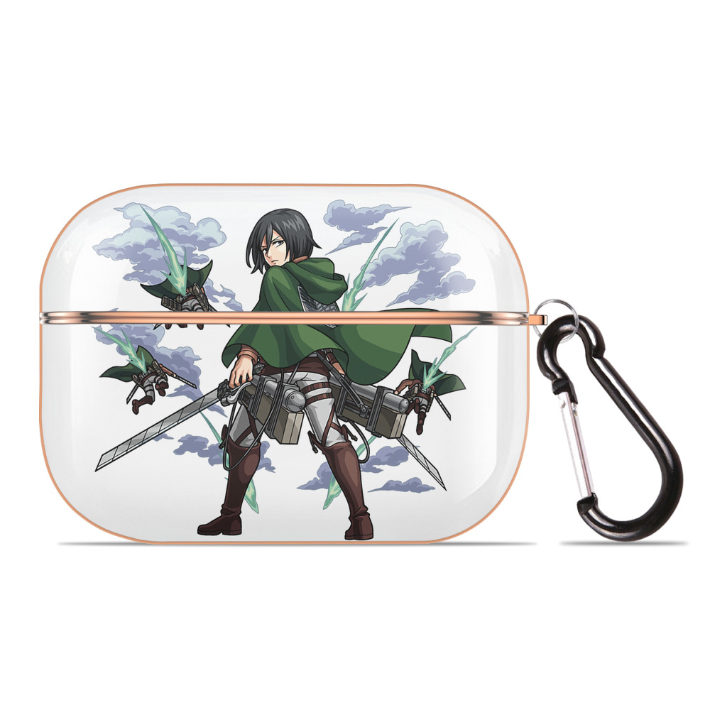 （画像用） 進撃の巨人 ミカサ·アッカーマン Attack on Titan Mikasa Ackerman 【AirPods Pro用】ハードシェル保護ケース｜耐衝撃・防指紋・カラビナ付き商品仕様