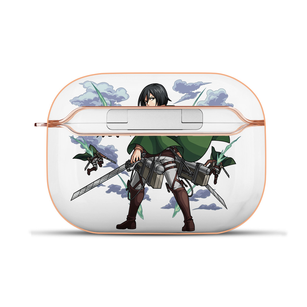（画像用） 進撃の巨人 ミカサ·アッカーマン Attack on Titan Mikasa Ackerman 【AirPods Pro用】ハードシェル保護ケース｜耐衝撃・防指紋・カラビナ付き商品仕様