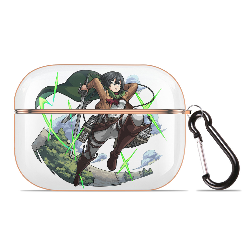 （画像用） 進撃の巨人 ミカサ·アッカーマン Attack on Titan Mikasa Ackerman 【AirPods Pro用】ハードシェル保護ケース｜耐衝撃・防指紋・カラビナ付き商品仕様