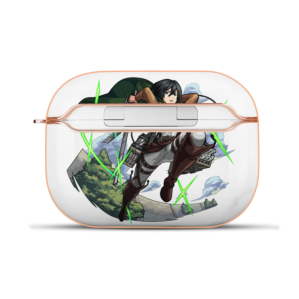 （画像用） 進撃の巨人 ミカサ·アッカーマン Attack on Titan Mikasa Ackerman 【AirPods Pro用】ハードシェル保護ケース｜耐衝撃・防指紋・カラビナ付き商品仕様