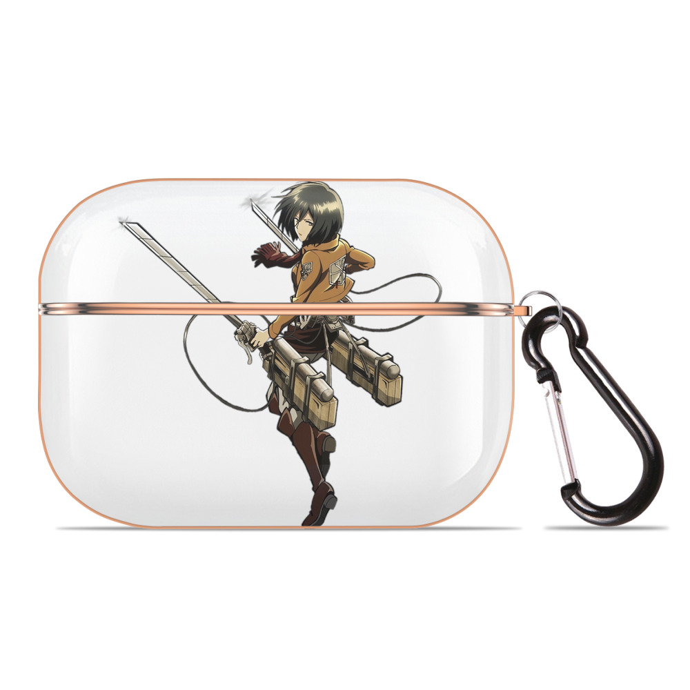 （画像用） 進撃の巨人 ミカサ·アッカーマン Attack on Titan Mikasa Ackerman 【AirPods Pro用】ハードシェル保護ケース｜耐衝撃・防指紋・カラビナ付き商品仕様