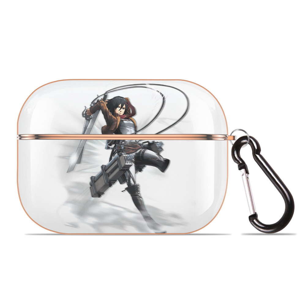 （画像用） 進撃の巨人 ミカサ·アッカーマン Attack on Titan Mikasa Ackerman 【AirPods Pro用】ハードシェル保護ケース｜耐衝撃・防指紋・カラビナ付き商品仕様