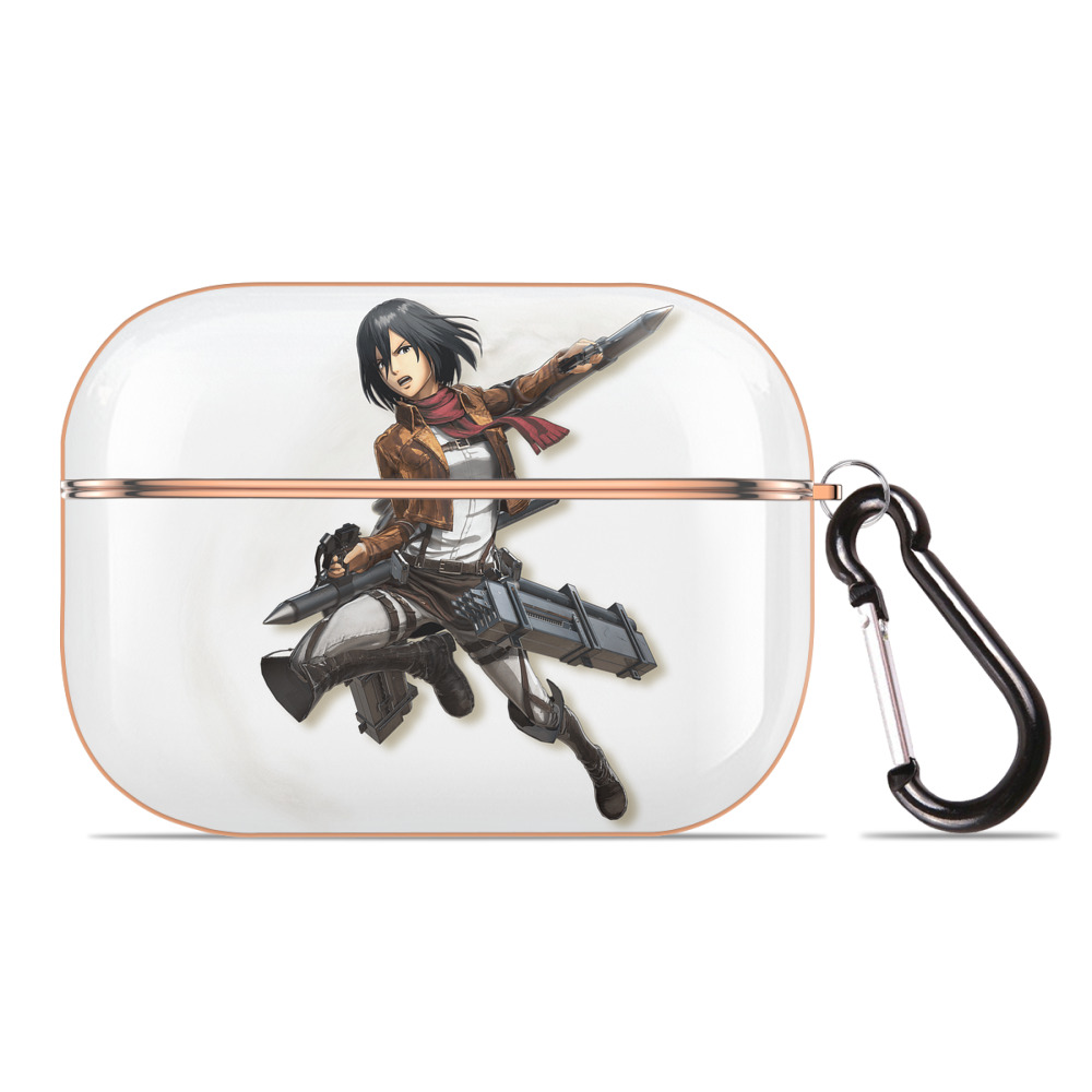 （画像用） 進撃の巨人 ミカサ·アッカーマン Attack on Titan Mikasa Ackerman 【AirPods Pro用】ハードシェル保護ケース｜耐衝撃・防指紋・カラビナ付き商品仕様